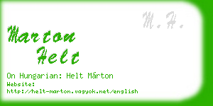 marton helt business card