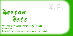 marton helt business card